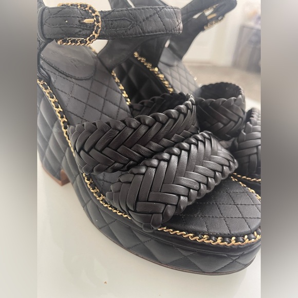 CHANEL PLATFORM SANDALS 38 Sz. - Picture 2 of 16